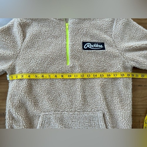 YOUNG & RECKLESS MENS FUZZY LONG SLEEVE HOODIE SIZE SMALL NEON RAIDERS - Bild 11 von 11