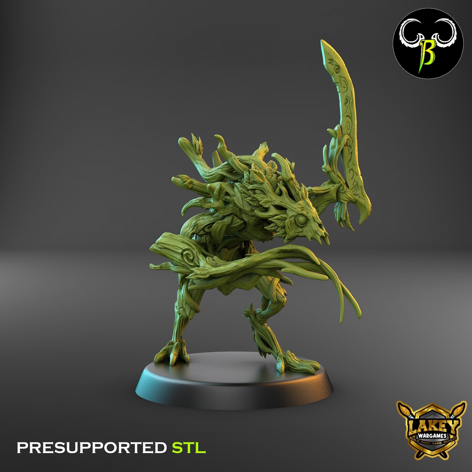 Vine Spirit Sword | Forest Spirit | 3D Printed Miniature | Clay Beast Creation |