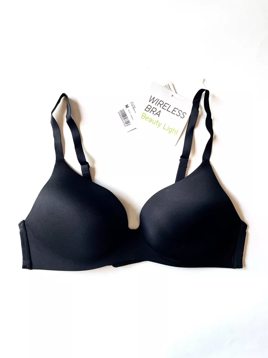 UniQlo Wireless Bra Beauty Light All Seasons Comfortable Daily Women (M,  Black)