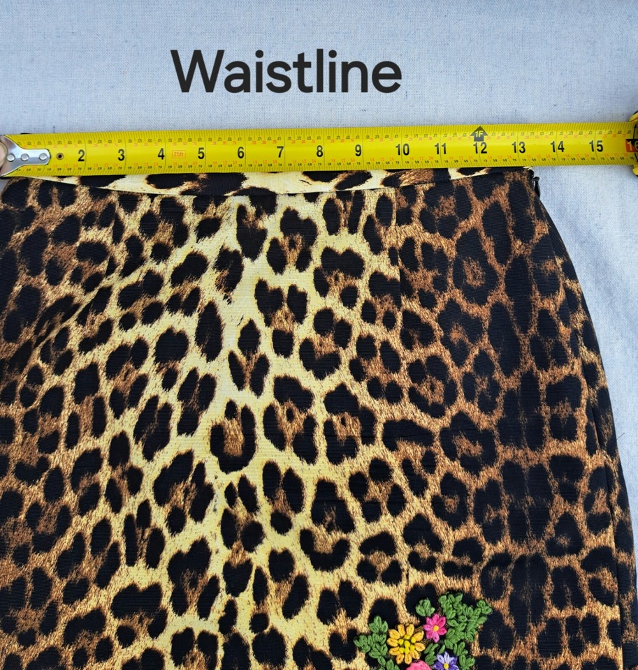 Moschino Cheap and Chic Leopard Floral Embroidered Skirt Italy eBay