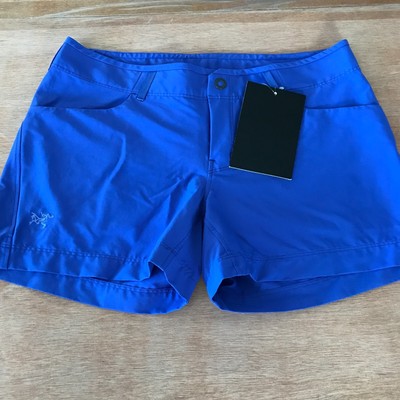 Arc'teryx Creston 4.5'' Athletic Shorts Women size 10 Blue Mid Rise Athleisure