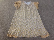 Ann Taylor dress large blue floral lined ruffles womens pullover