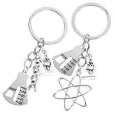 2PCS Spiral Keychain Chemistry Teacher Door Decoration Molecular House Major