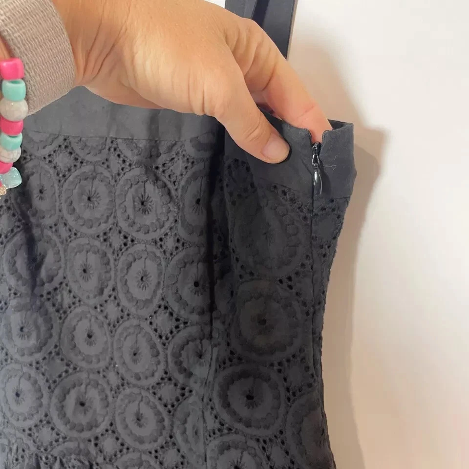 Mini Vestido Apostrophe Sin Mangas Ojales Negro Para Mujer Talla 2 Forrado Informal Y2k Foto 3 de 4