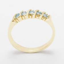 Solid 14k Yellow Gold Natural Blue Topaz Womens Eternity Ring - Sizes 4 to 12