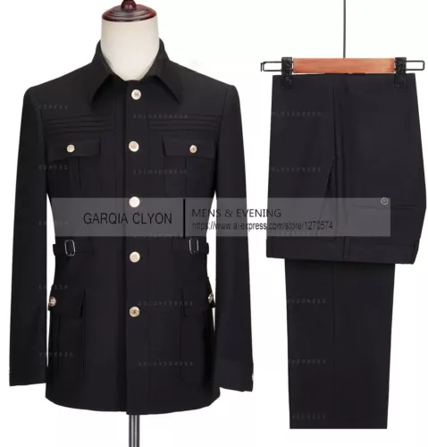 Herren Anzughose 2-teilig Business Sakko Hose Set Formell Business Hochzeit Mantel - Bild 28 von 48