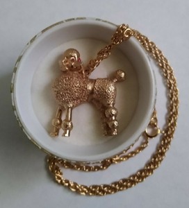 gold poodle necklace