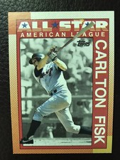 1990 Topps Carlton Fisk #392 INK STREAK ERROR From The NNOF No Name Thomas Sheet