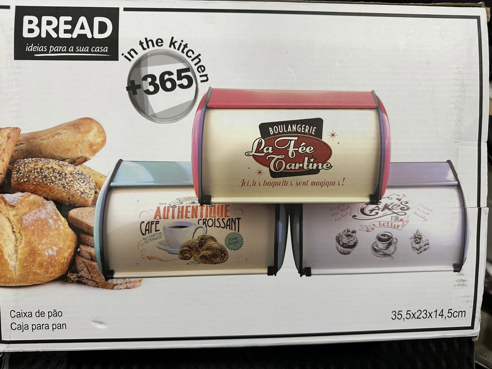 LIZEALUCKY BREAD BOX KITCHEN STAINLESS METAL CONTAINER