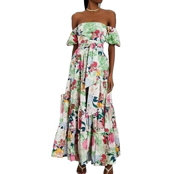 棉质正式花卉长裙女