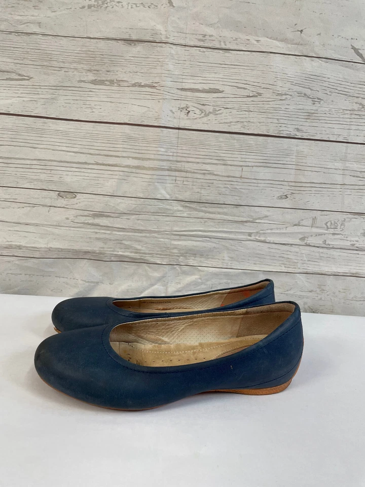 Zapatos planos informales de ballet azul Ecco para mujer talla 35 Foto 2 de 4