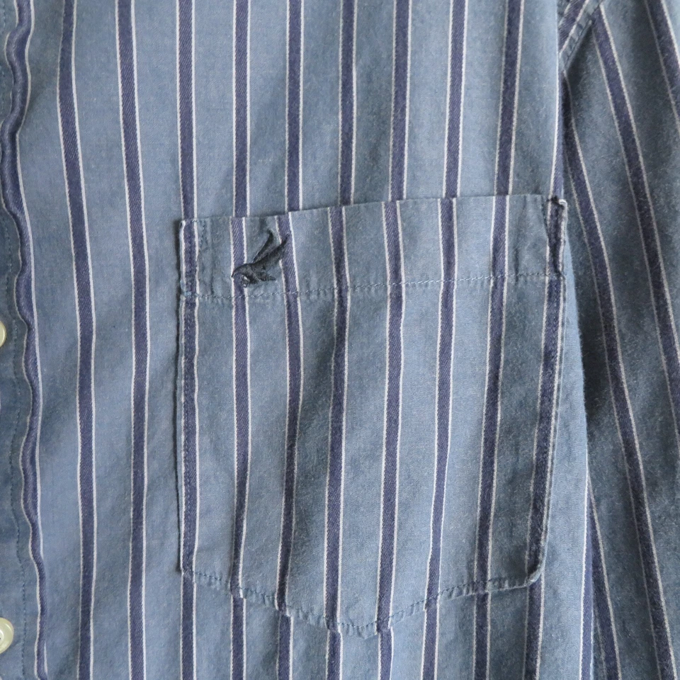 Urban Up Mens Long Sleeve Dress Shirt Stripes Blue Size XL - Image 3 of 4