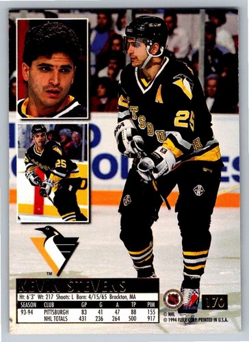 1994-95 Ultra #170 Kevin Stevens Hockey Card NHL - Picture 2 of 2