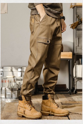 S-4XL Retro American Style Men's Cargo Harem Pants Cotton Trousers Casual Spring - Picture 19 of 30