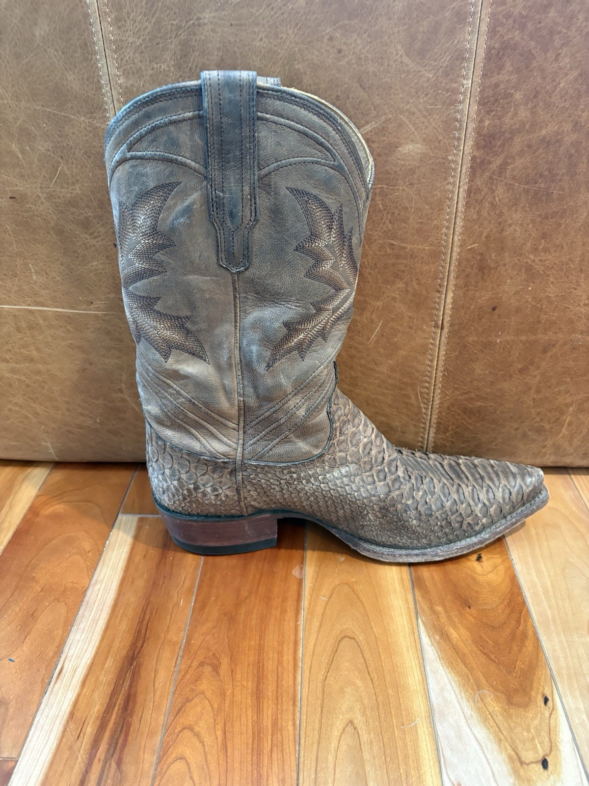 Tecovas The Barrett Cowboy Boots Python Snip Toe … - image 2