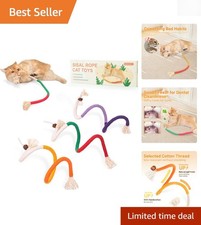 Bright 3Pcs Cat Chew Ropes - 100 Natural, Dental Health Toys for All Breeds
