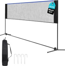 Portable Badminton Net Height Adjustable Volleyball Badminton Net with Carry Bag