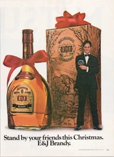 E&J Brandy Original 1980 Vintage Print Ad 750ml Christmas Gift