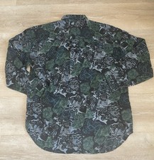 NWT Men's Lg Vintage 90s City Streets Abstract Silk Shirt Oversized Fit