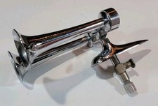 Vintage Chrome Plated Dual Trumpet Airhorn Semi Rat Rod