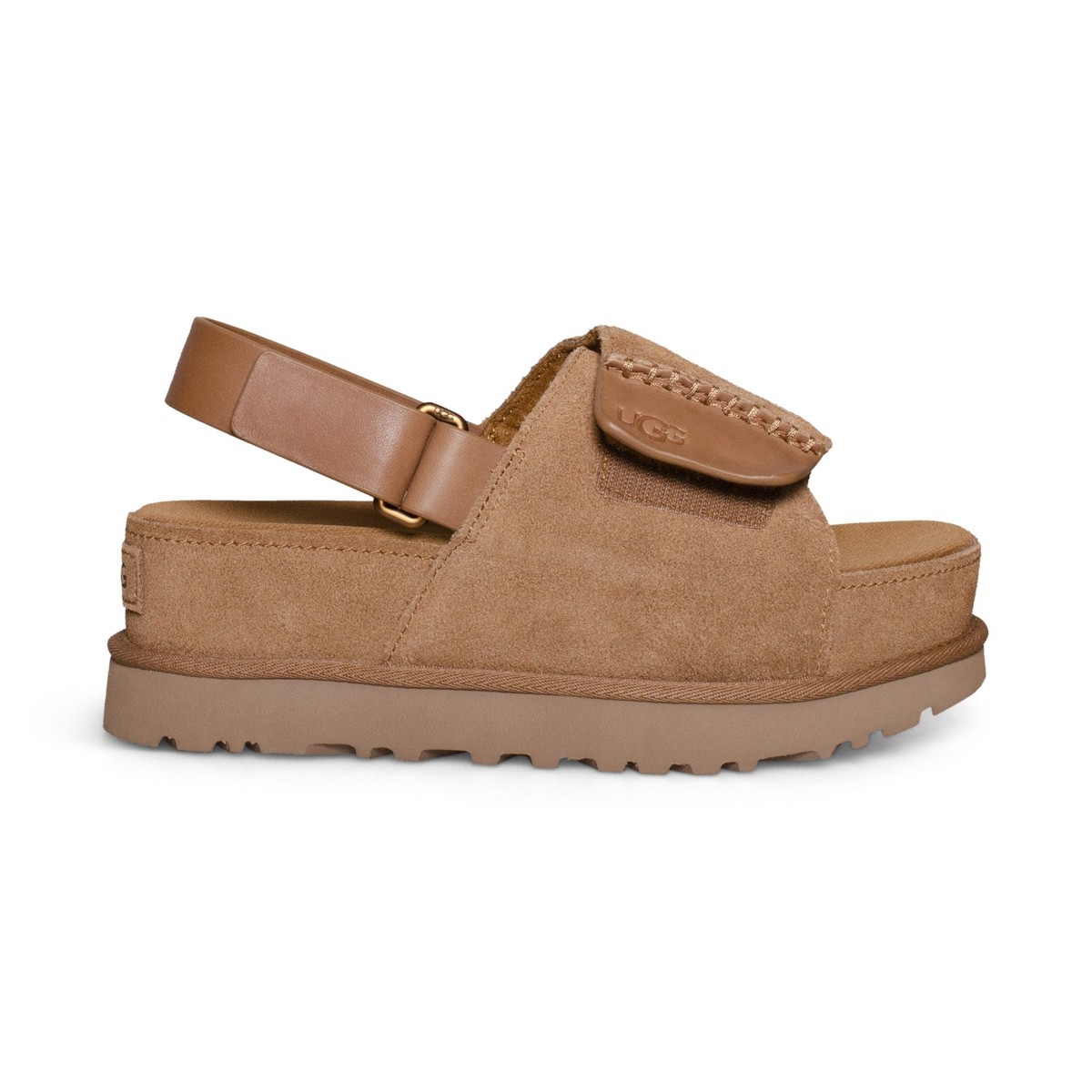 UGG GOLDENSTAR HI SLIDE SLINGBACK CHESTNUT LEATHER WOMEN'S