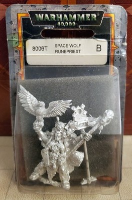 Warhammer 40k Space Wolves Njal Stormcaller Marine Wolf Runepriest NiB Metal