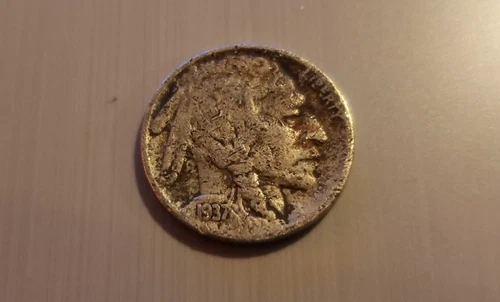 1937 Buffalo Nickel Coin - Needs clean - Sale! Free ship! Check out store page