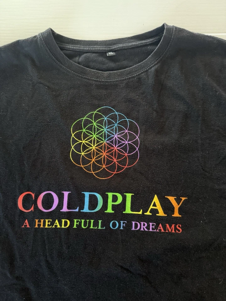 Camiseta de concierto Coldplay A Head Full Of Dreams 2016 XL extra grande negra Foto 2 de 4