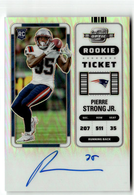 2022 Panini Contenders Optic NFL 131 Pierre Strong Jr Rookie On-Card Auto Silver