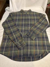 Weatherproof Vintage Flannel Shirt Mens Sz MED Blue Gray Plaid Button Cotton NWT