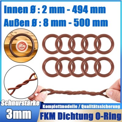 O Ringe 3mm O-ringe Dichtungsringe Sortimento Ringe Klimaanlage 2,0 - 494 Mm Id