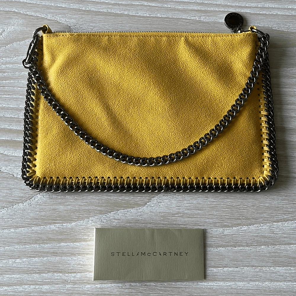 Stella McCartney — Stella McCartney Falabella Pouchette Bag Yellow Vegan Leather NEW