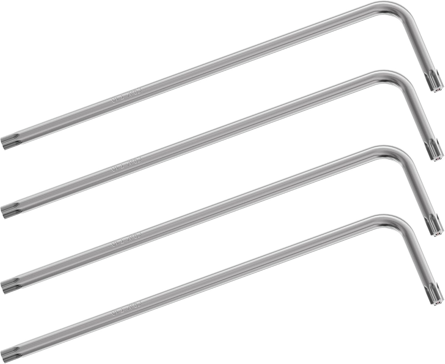 4PCS T10 Long Tamper Proof Torx Hex Key Bit Wrench, anti Tamper Star Screwdriver