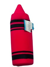 Jot Crayon Shaped Pencil Pouch Crayola Style With Zipper Pink Plastic 10 In