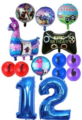 Fortnite 12. Geburtstag Party Luftballons Kinder Deko Alter 12 Luftballon Mädchen Jungen