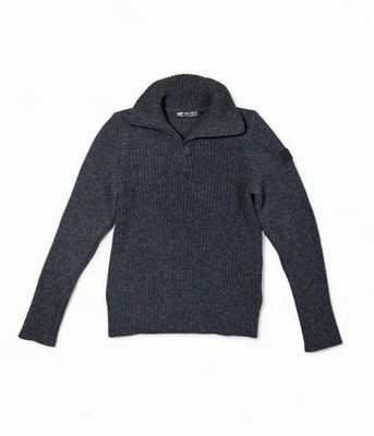 Helly Hansen Men s XS 100% Lambswool Quarter Zip Sweater Gray Ski Outdoor