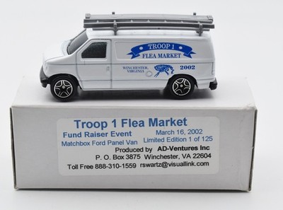 Matchbox Superfast Ford Panel Van Troop 1 Flea Market 2002. Werbemodell