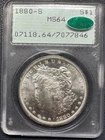 1880-S  MORGAN DOLLAR PCGS  MS64  CAC   RATTLER