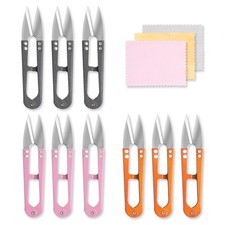 9 Pcs 4.1 Inch Sewing Scissors Thread Snips, Black, Silver, Pink, Orange