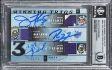 (3) Flacco, Lewis & Reed Signed 2009 SPX Trios #BAL #23/25 Card Auto 10 BAS Slab