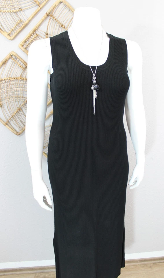 🖤 Talbot Runhof X Peter Hahn 🖤modernes Ripp-Strick Kleid Etui Maxi 46 schwarz - Bild 2 von 4