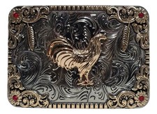 Mexican Gallo Chicken Charro Cowboy Belt Buckle Hebilla Vaquera Made In Mexico