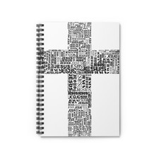 Jesus Word Cloud Cross Spiral Notebook  Ruled Journal