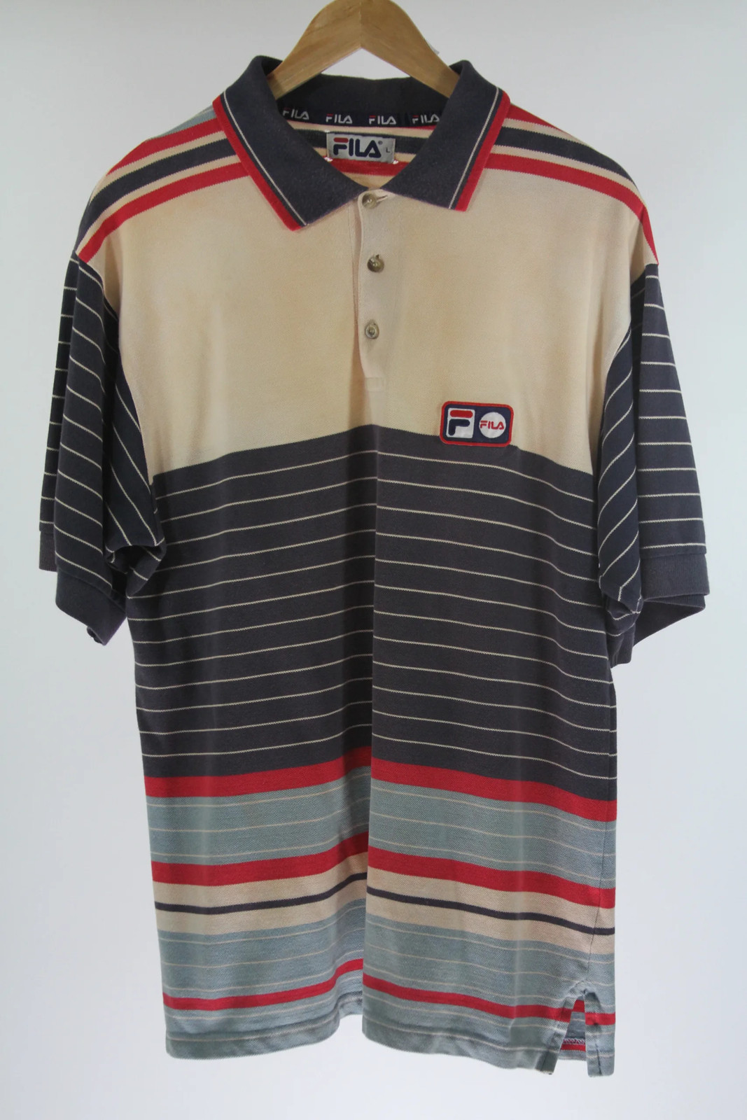 Polo a maniche corte Fila a righe retrò multicolore L