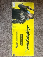 Cyberpunk 2077 Cardboard Promotional Poster 21" x 53" V MALE W/ LOGO