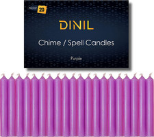   Set of 20 Purple Spell  Chime Candles   Premium Mini Taper Candles for Ritual