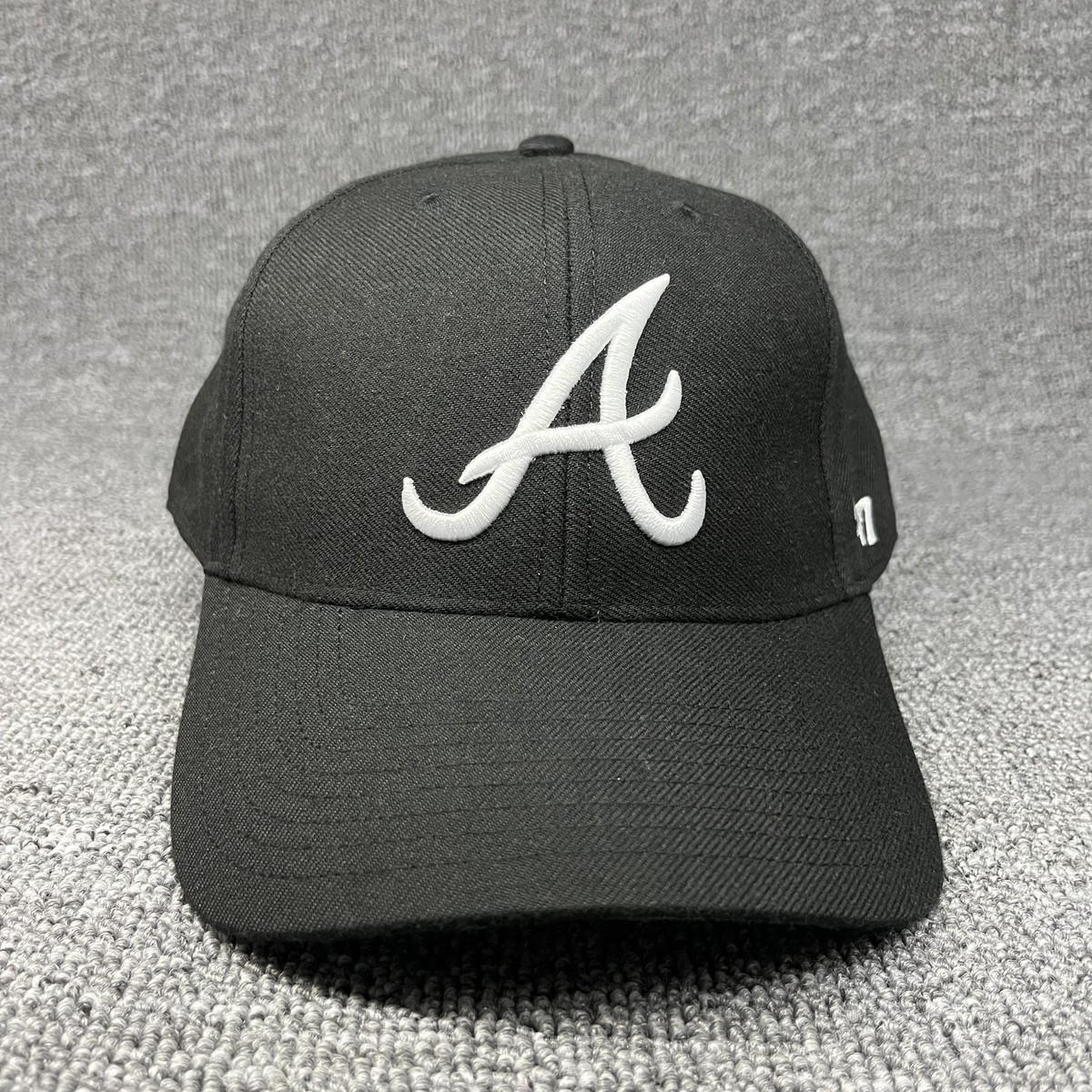 Atlanta Braves '47 Brand MVP Hat Black White A Logo Adjustable MLB Cap OSFA