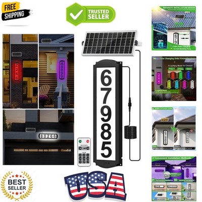 Solar House Numbers with Separate Panel,  Waterproof LED Illuminated Address ...