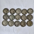 Lot of 15  90% Silver Circulated Mercury Dimes misc. 1917- 1930 $1.50 Face Value