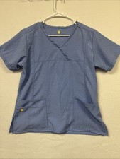Womens Size S Blue Scrub Top